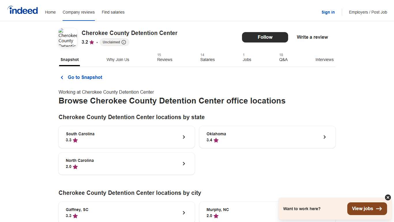 All Cherokee County Detention Center office locations Indeed.com