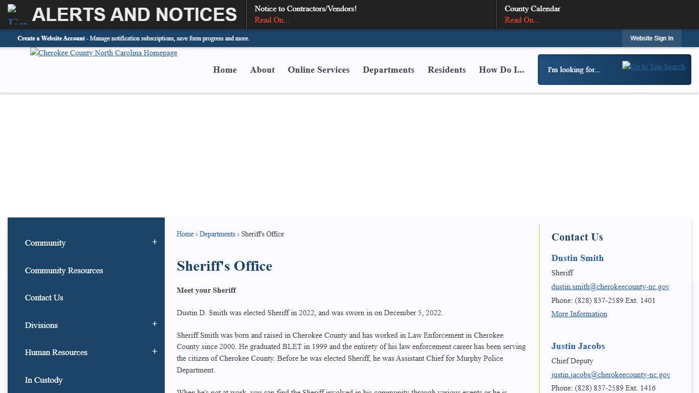 Sheriff's Office Cherokee County, NC